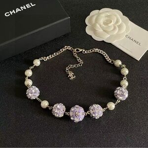 Chanel Purple and Silver Women's Necklace